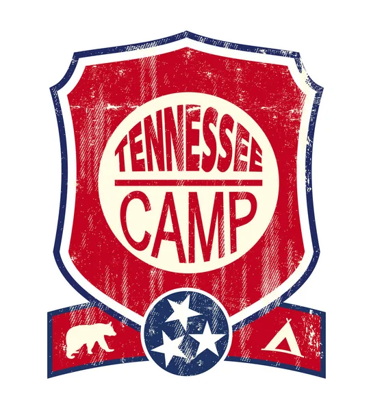 Tennessee στρατόπεδο Vintage πινακίδα — Διανυσματικό Αρχείο