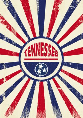 Tennessee retro güneş ışınları poster