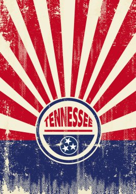 Tennessee bayrak Retro güneş ışınları arka plan
