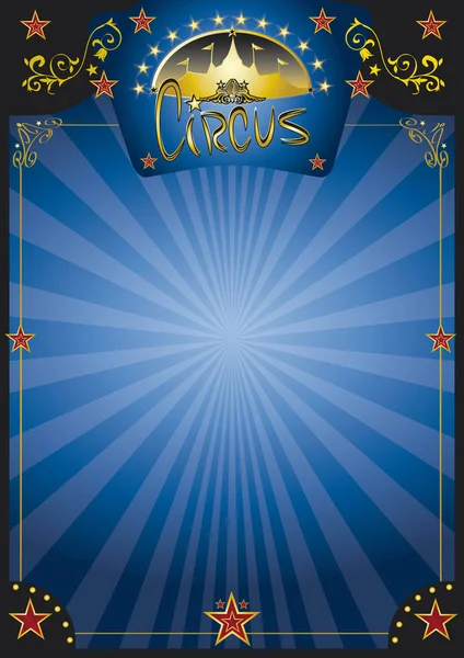 Цирк синій нічний плакат — стоковий вектор