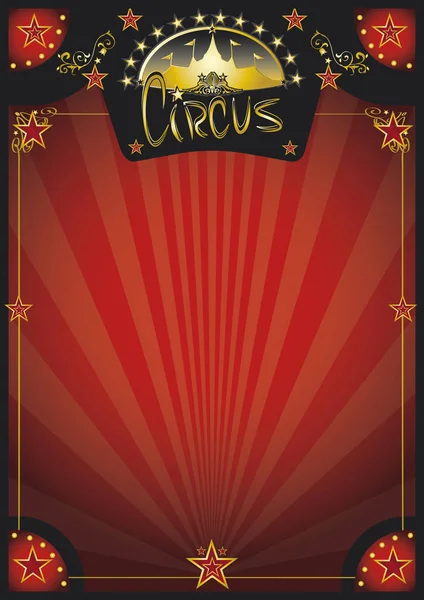 Affiche rouge rétro cirque — Image vectorielle