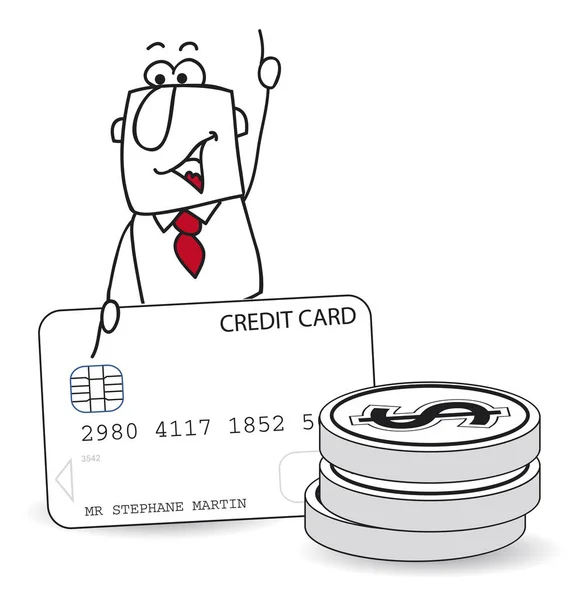 Джо і кредитної картки Стокова Ілюстрація