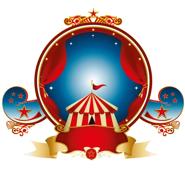 Francobollo circo oro — Vettoriale Stock