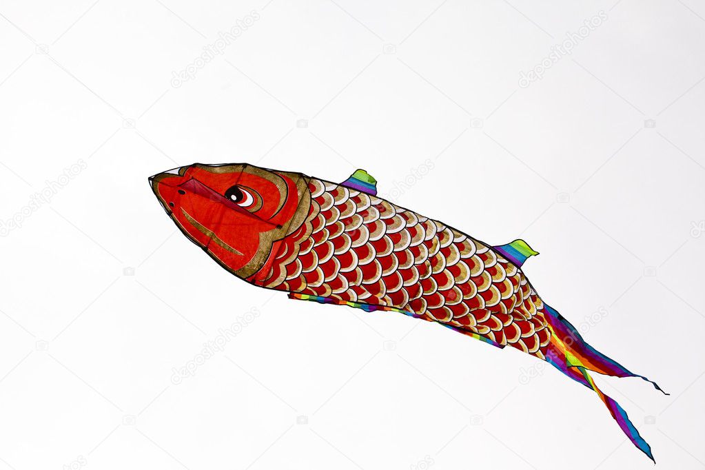 Red Chinese flying kite