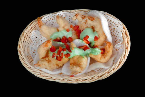 Китайский кальмар в тесте и соусе — стоковое фото