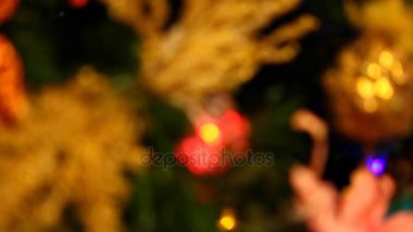 Bokeh köknar ağacı yeni yıl