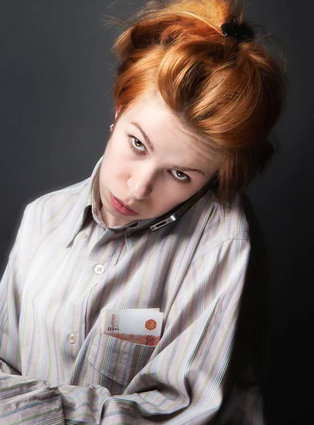 Vrouw Vinden Werk Studio Portret — Stockfoto