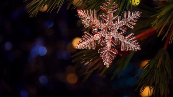 Juguetes Abeto Años Nuevos Con Luces — Vídeos de Stock