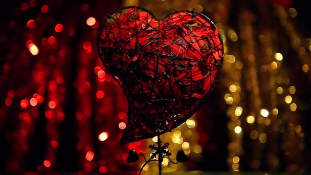 San Valentín Clours Corazón Bokeh — Vídeos de Stock