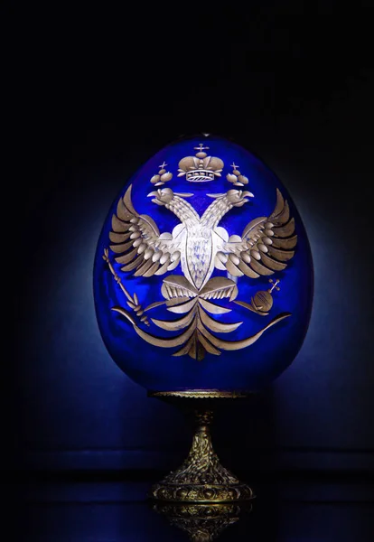 Blue Egg Russian Eagles Icon — Stock Photo, Image