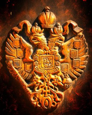 Rus Eagles simgesi yanan arka plan