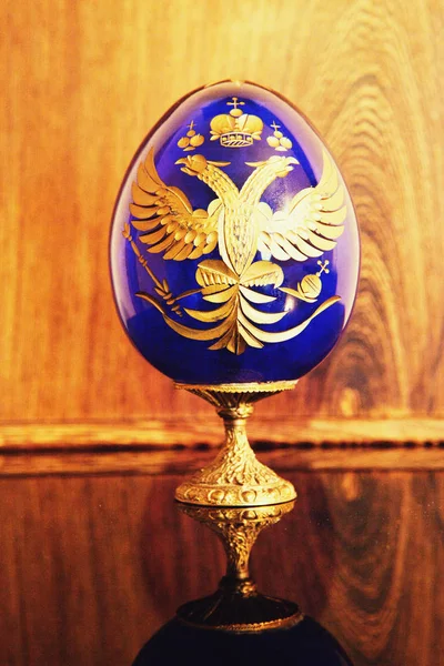 Blue Egg Russian Eagles Icon — Stock Photo, Image