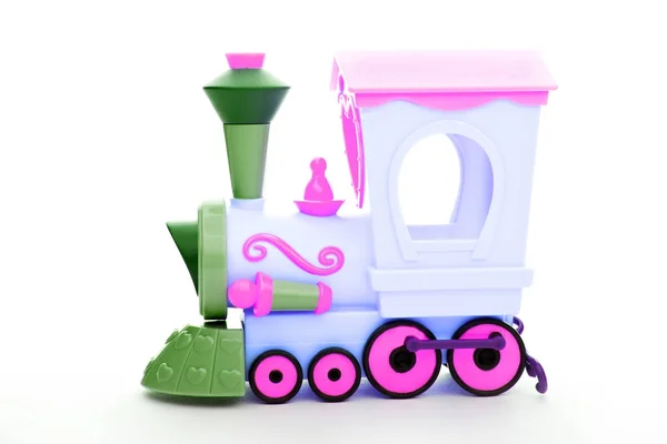 Baby Kleuren Toy Train Studio Kwaliteit Witte Achtergrond — Stockfoto