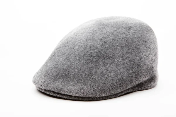 Tweed Grey Cap White Background — Stock Photo, Image