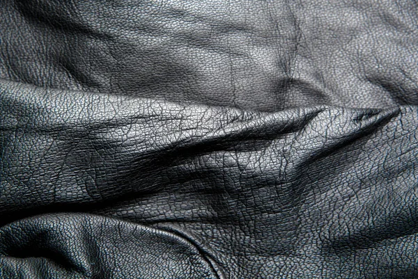 Czarna Skóra Naturalna Tekstura — Zdjęcie stockowe