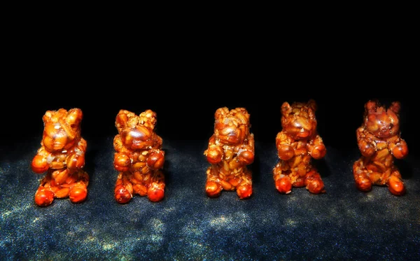 Açúcar Caramelo Doce Urso Porca Sobremesa Estúdio — Fotografia de Stock