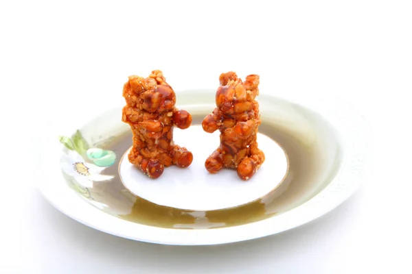 Десертная Студия Сладкого Медведя Карамельным Сахаром — стоковое фото