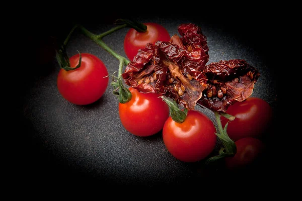 Dried Tomato Studio Quality Black Background — Stock Photo, Image