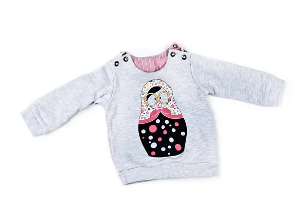 赤ちゃんの女の子の暖かい服スタジオ品質の白背景 — ストック写真