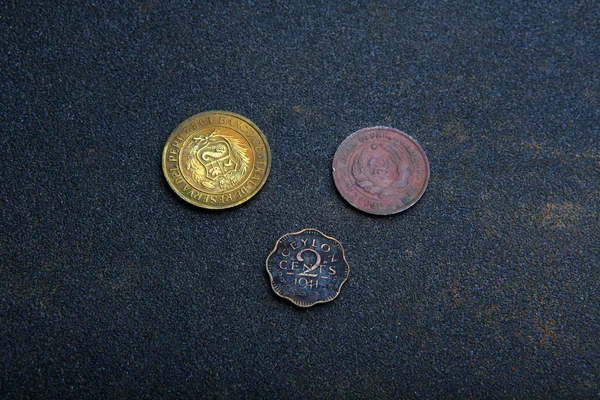 Асфальтовая Текстура Старой Винтажной Монеты — стоковое фото