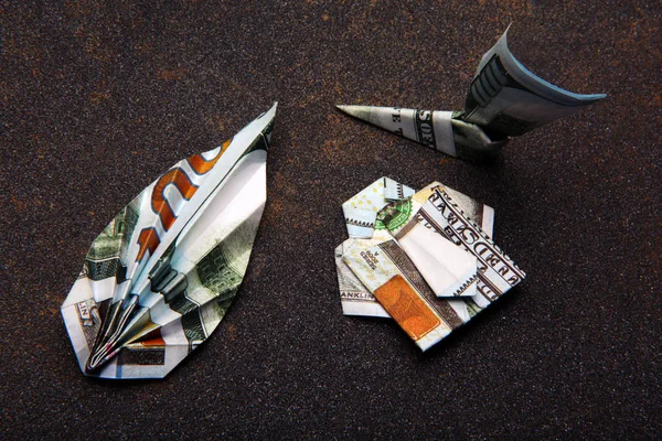 Origami Dollar Roupas Dinheiro Estúdio Qualidade — Fotografia de Stock