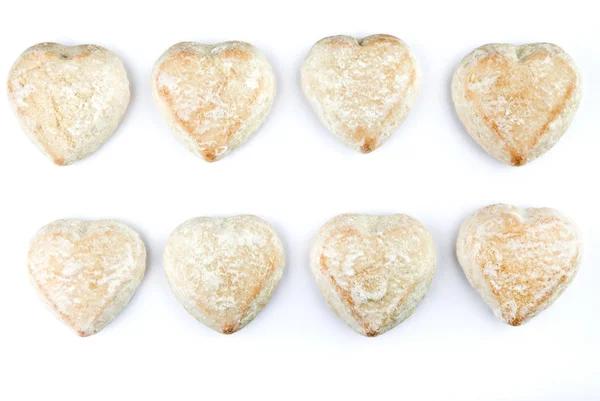 Mint Gingerbread Hearts White Background Studio Quality — Stock Photo, Image