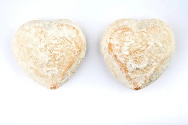 Mint Gingerbread Hearts White Background Studio Quality — Stock Photo, Image