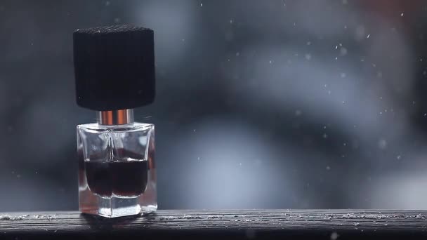 Perfume Video Invierno Nieve — Vídeos de Stock