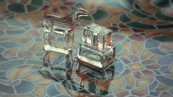 Bouteille Parfum Verre Brouillard Printanier — Video