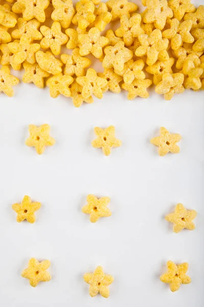 Corn Flakes Stars Food Background — Stock Photo, Image