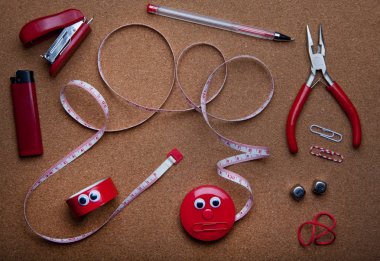 Kırmızı ev araçları stüdyo kalitesi