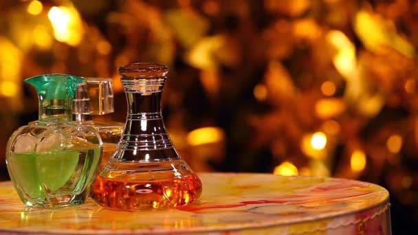 Verre Bouteille Parfum Célébrités Bokeh — Video