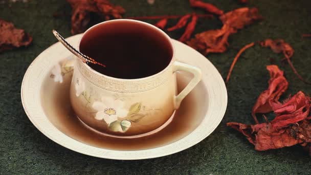 Μήκος Πόδηα Αγγλικά Μαύρο Τσάι Πρωί — Αρχείο Βίντεο