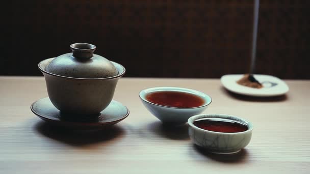 黑中国茶片段 — 图库视频影像