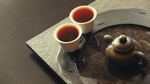 Chá Preto Chinês Filmagem — Vídeo de Stock