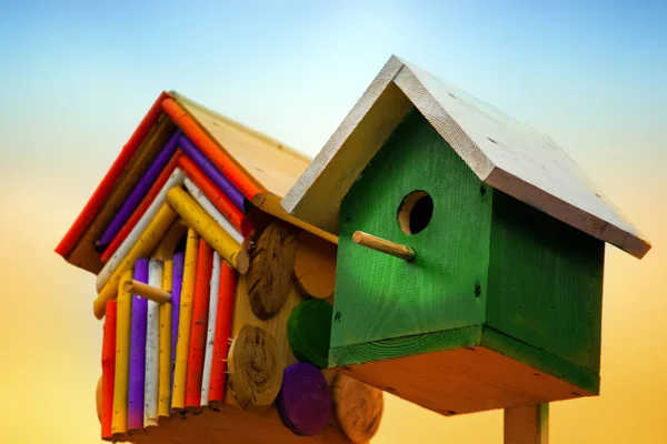 Yaratıcı Renk Ahşap Kuş Evi — Stok fotoğraf