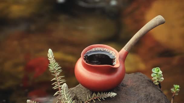 Fekete Kínai Tea Fuss Folyó Felvételek — Stock videók