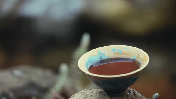 Black Chinese Tea Run River Metragem — Vídeo de Stock