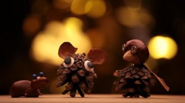 Kestane kozalağı altın bokeh