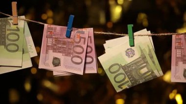money clothespin wind gold bokeh hd footage 