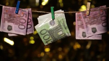 Islak para çamaşır mandalı altın bokeh hd görüntüler 