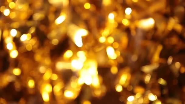 Gold Ball Bokeh Dunklen Hintergrund Material — Stockvideo