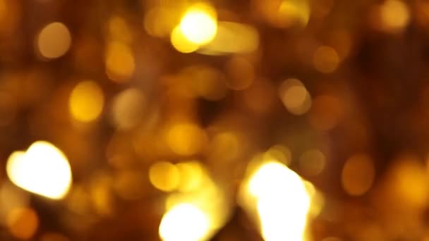 Goud Bal Bokeh Donker Achtergrond Beeldmateriaal — Stockvideo