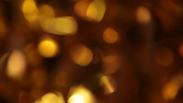 Gold Ball Bokeh Dunklen Hintergrund Material — Stockvideo