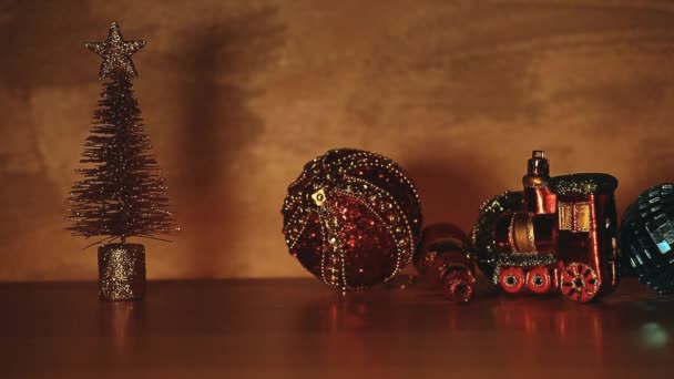 Miniature Fir Tree Train Table Footage — Stock Video