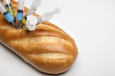 ekmek nitrat şırıngası beyaz arkaplan 