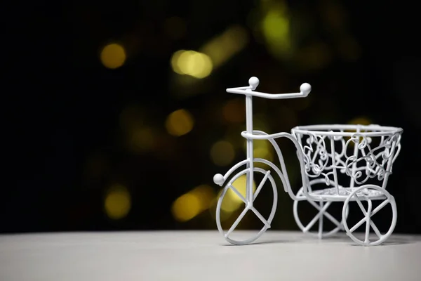 Miniature Bicycle Table Dark Background — Stock Photo, Image