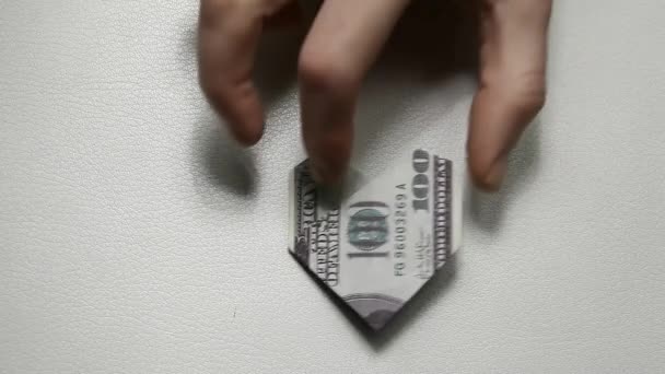 Material Archivo Dinero Mano Fondo Blanco — Vídeo de stock