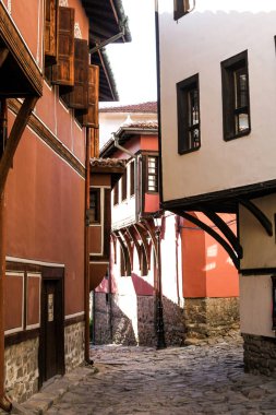 Plovdiv eski şehrin dar sokakları