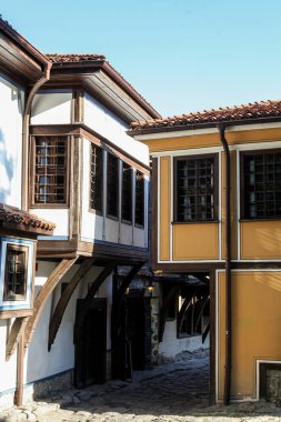 Plovdiv eski şehrin dar sokakları